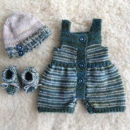 groene wol/zijde kledingset gemêleerd